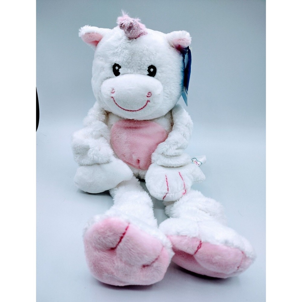 Spark Create Imagine UNICORN White/Pink Stuffed Plush Rattle & Stretchy With Tag